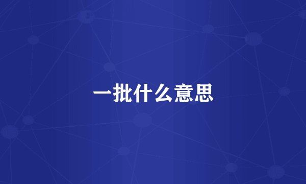 一批什么意思