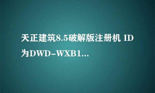 天正建筑8.5破解版注册机 ID为DWD-WXB1A4150963