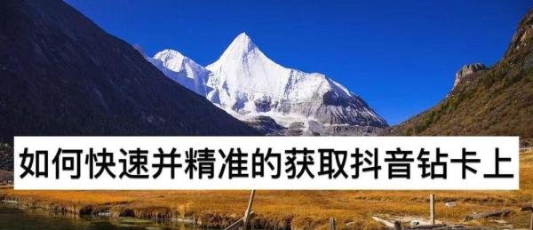 如何快速并精准的获取抖音钻卡