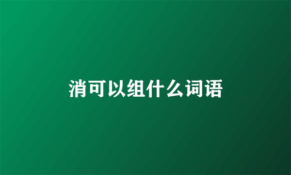 消可以组什么词语