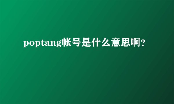 poptang帐号是什么意思啊？