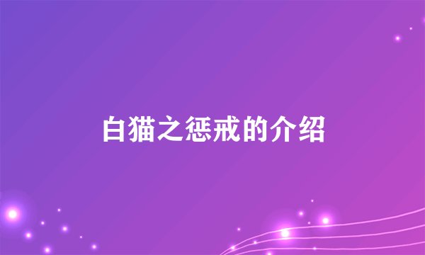 白猫之惩戒的介绍