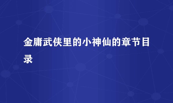 金庸武侠里的小神仙的章节目录