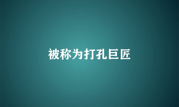 被称为打孔巨匠