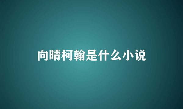 向晴柯翰是什么小说