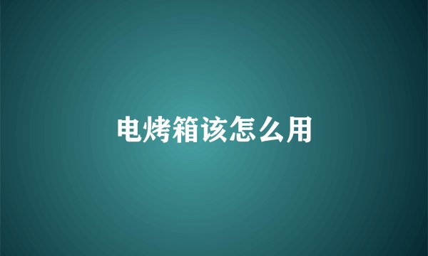 电烤箱该怎么用