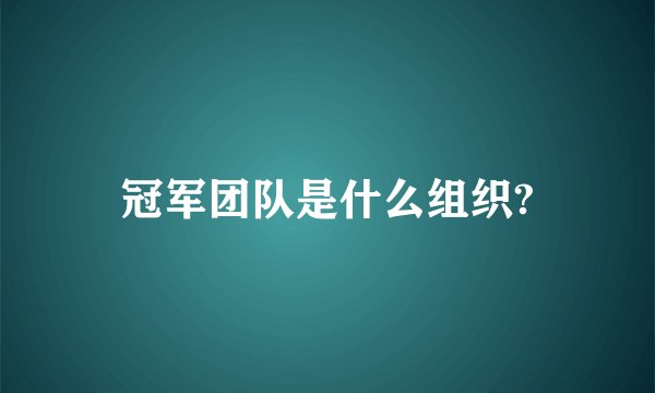 冠军团队是什么组织?