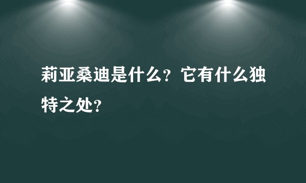 莉亚桑迪是什么？它有什么独特之处？