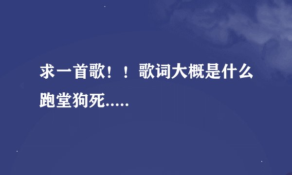 求一首歌!!歌词大概是什么跑堂狗死.....