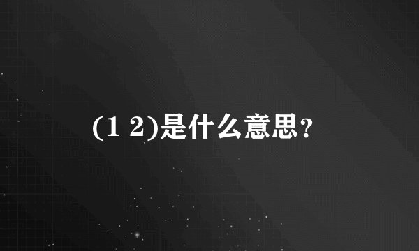 (1 2)是什么意思？