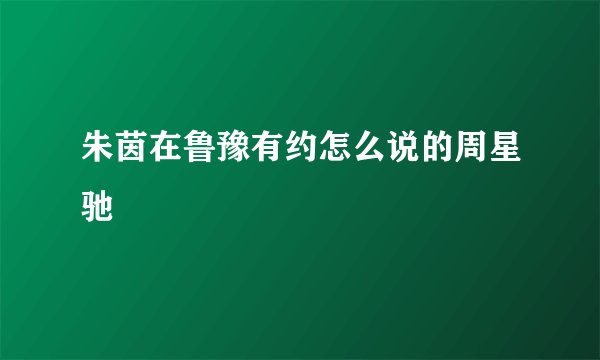 朱茵在鲁豫有约怎么说的周星驰
