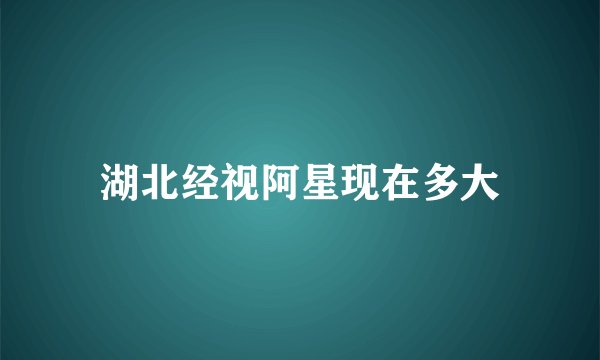湖北经视阿星现在多大