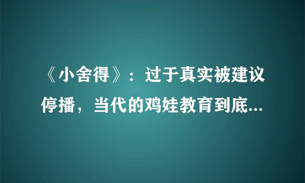 《小舍得》:过于真实被建议停播,当代的鸡娃教育到底多焦虑呢?