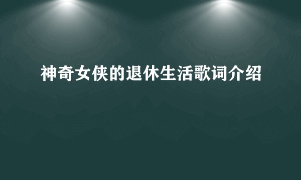 神奇女侠的退休生活歌词介绍