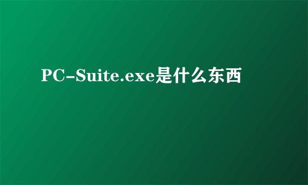 PC-Suite.exe是什么东西