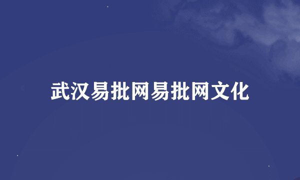 武汉易批网易批网文化