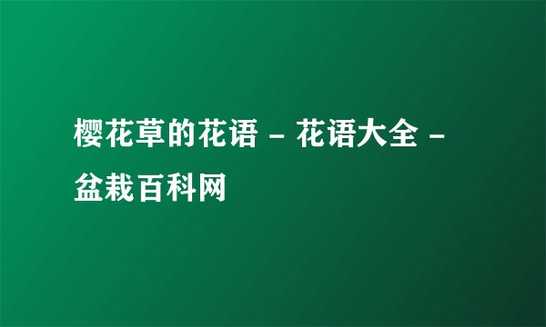 樱花草的花语 - 花语大全 - 盆栽百科网