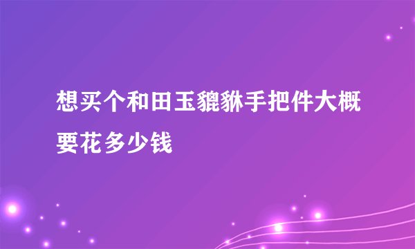 想买个和田玉貔貅手把件大概要花多少钱
