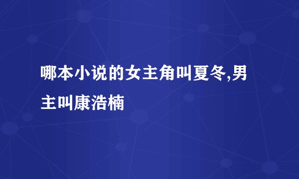 哪本小说的女主角叫夏冬,男主叫康浩楠