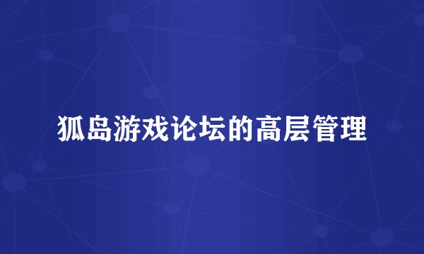 狐岛游戏论坛的高层管理