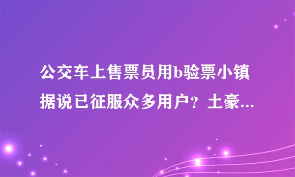 公交车上售票员用b验票小镇据说已征服众多用户？土豪玩家喝着酱油耍酒疯认可无比舒适！
