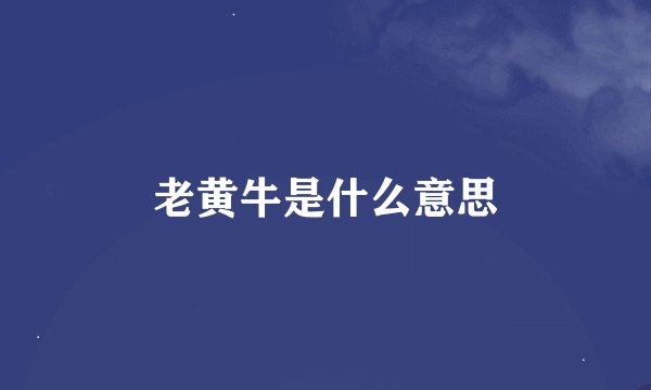 老黄牛是什么意思