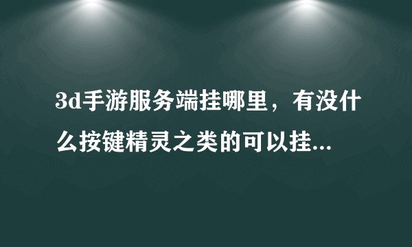 3d手游服务端挂哪里，有没什么按键精灵之类的可以挂3D游戏口代西游