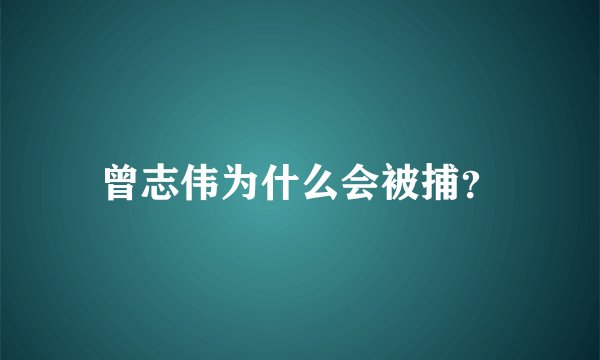 曾志伟为什么会被捕？