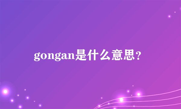 gongan是什么意思?