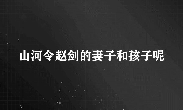山河令赵剑的妻子和孩子呢