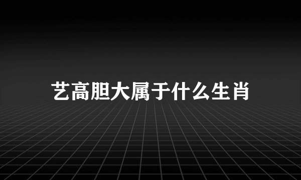 艺高胆大属于什么生肖