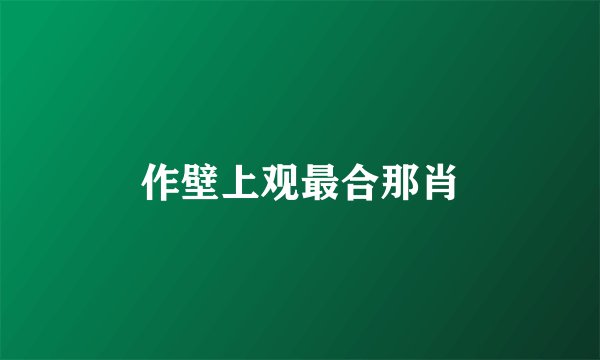 作壁上观最合那肖