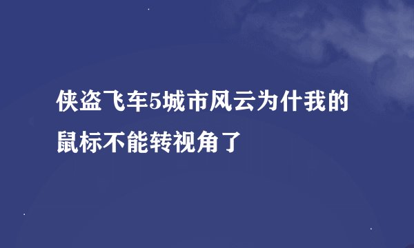 侠盗飞车5城市风云为什我的鼠标不能转视角了