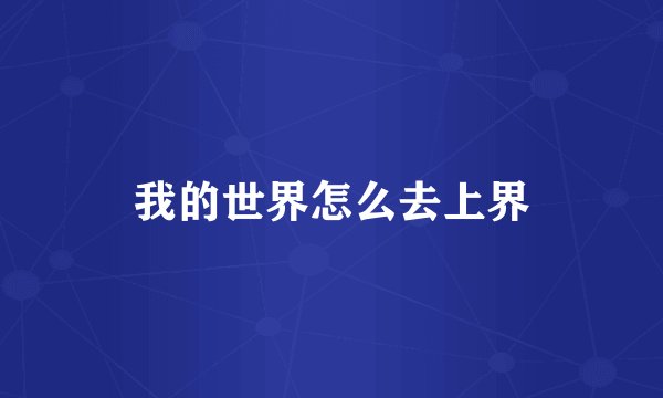 我的世界怎么去上界