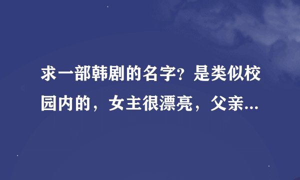 求一部韩剧的名字？是类似校园内的，女主很漂亮，父亲是黑帮老大；有3个想成为一个组合明星的女生