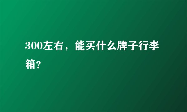 300左右,能买什么牌子行李箱?