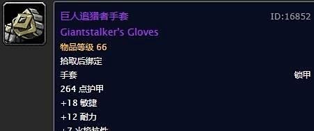 魔兽世界怀旧服现阶段毕业猎人装备整理