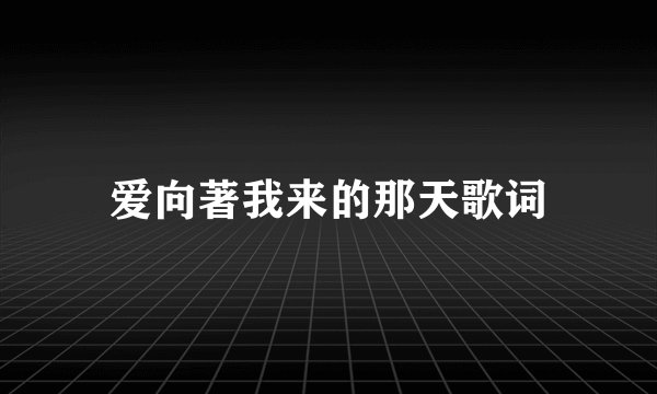 爱向著我来的那天歌词