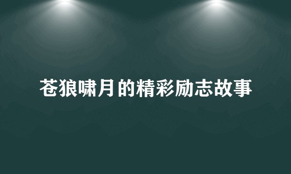 苍狼啸月的精彩励志故事