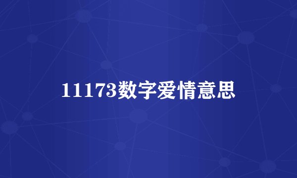 11173数字爱情意思