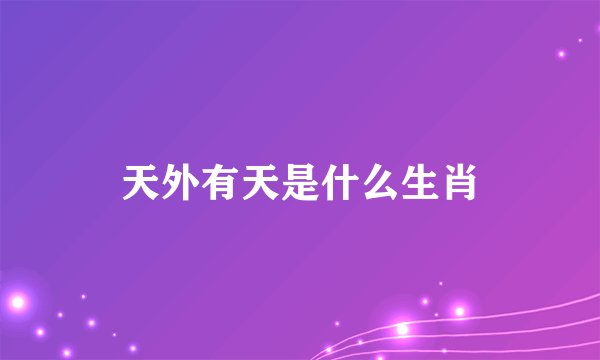 天外有天是什么生肖