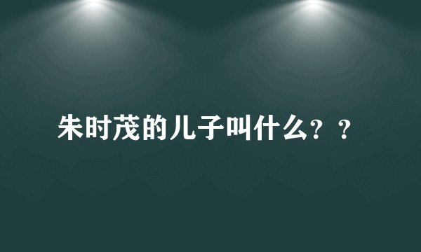 朱时茂的儿子叫什么？？