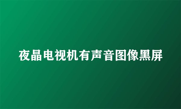 夜晶电视机有声音图像黑屏