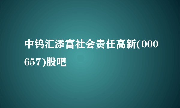 中钨汇添富社会责任高新(000657)股吧
