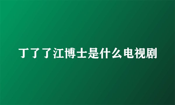 丁了了江博士是什么电视剧