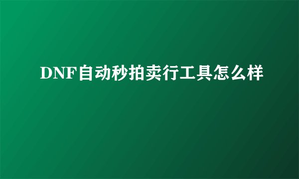 DNF自动秒拍卖行工具怎么样