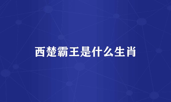 西楚霸王是什么生肖