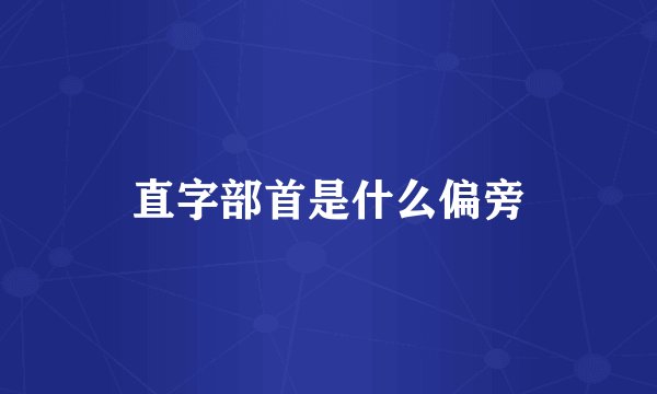 直字部首是什么偏旁