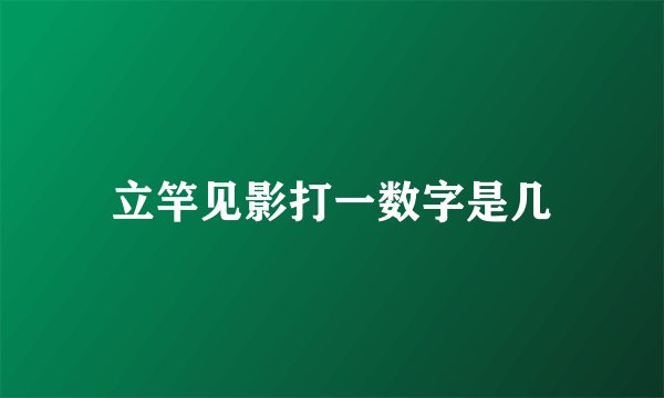 立竿见影打一数字是几