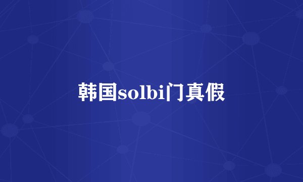 韩国solbi门真假